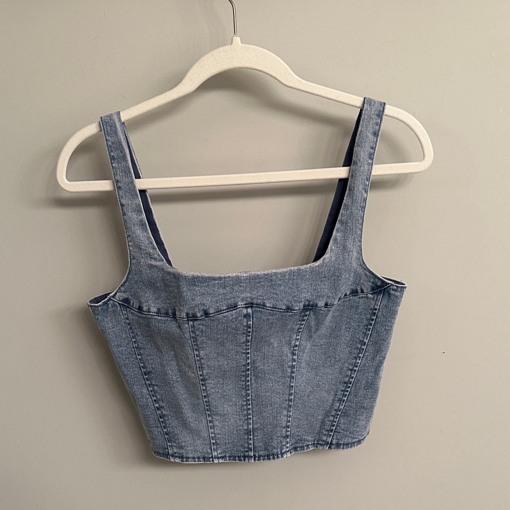Denim Blue Women's Crop Top